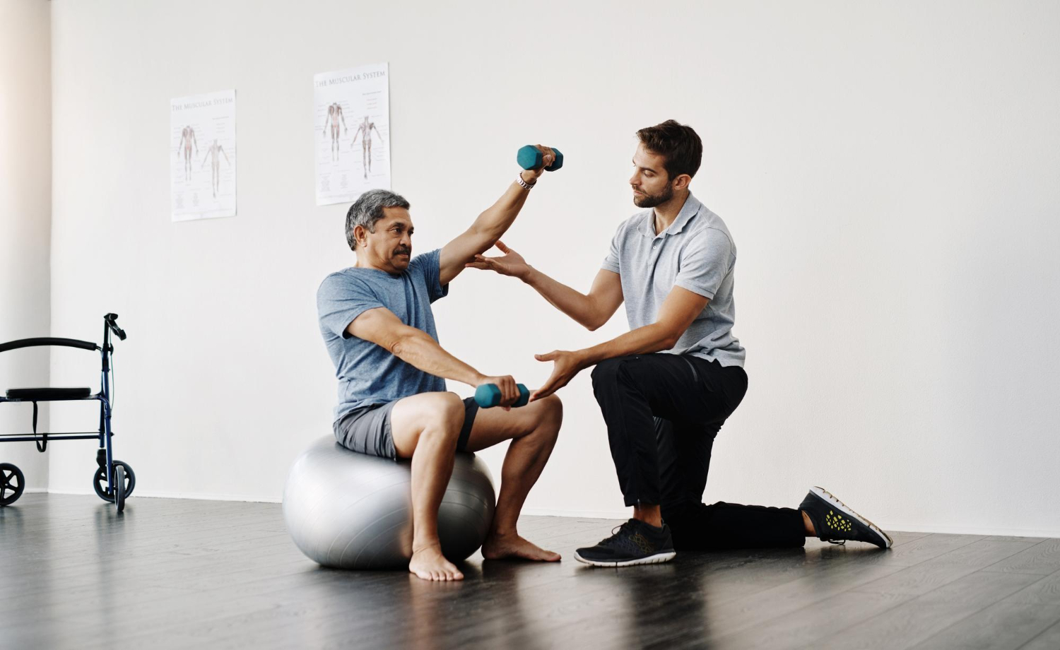 man having physical therapy
